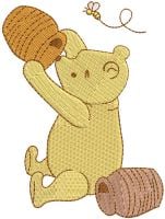 Winnie Pooh Empty Pots Free Embroidery Design