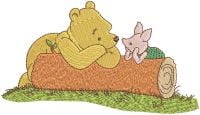 Winnie Pooh Piglet Meeting Free Embroidery Design