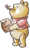 Winnie Pooh Wit Barrel Honey Embroidery Design