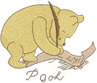 Winnie Pooh Writes Wish List Free Embroidery Design